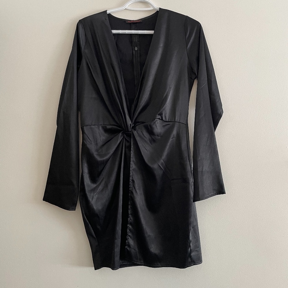 Satin Low Neck Dress